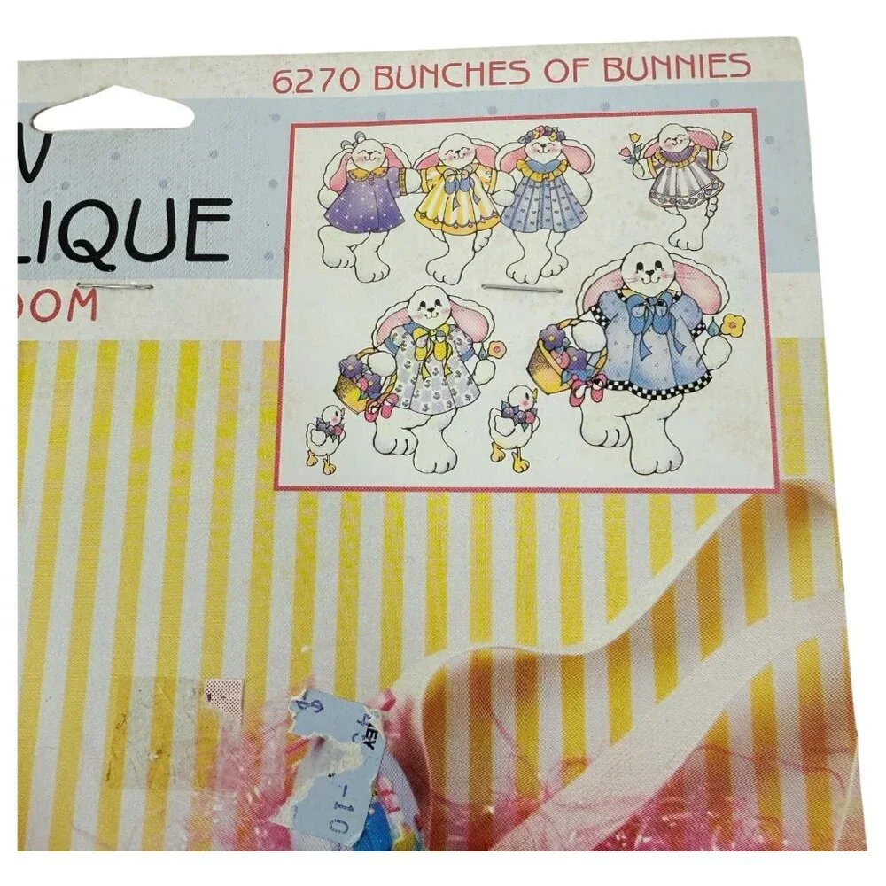 Daisy Kingdom No-Sew Fabric Applique Bunches of‎ Bunnies Iron On #6270 Rabbit